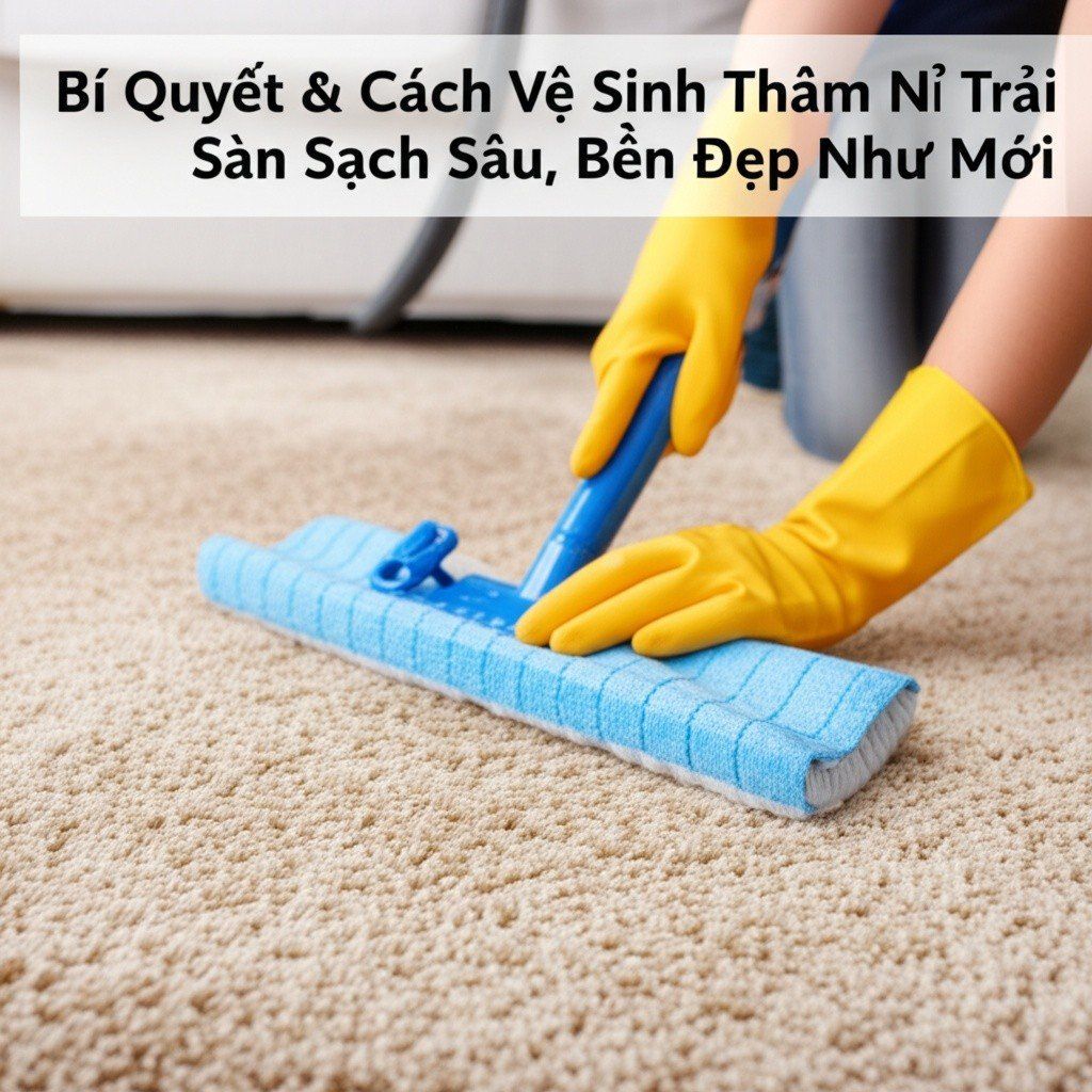 Hình minh họa cho bài viết: Bí Quyết & Cách Vệ Sinh Thảm Nỉ Trải Sàn Sạch Sâu, Bền Đẹp Như Mới