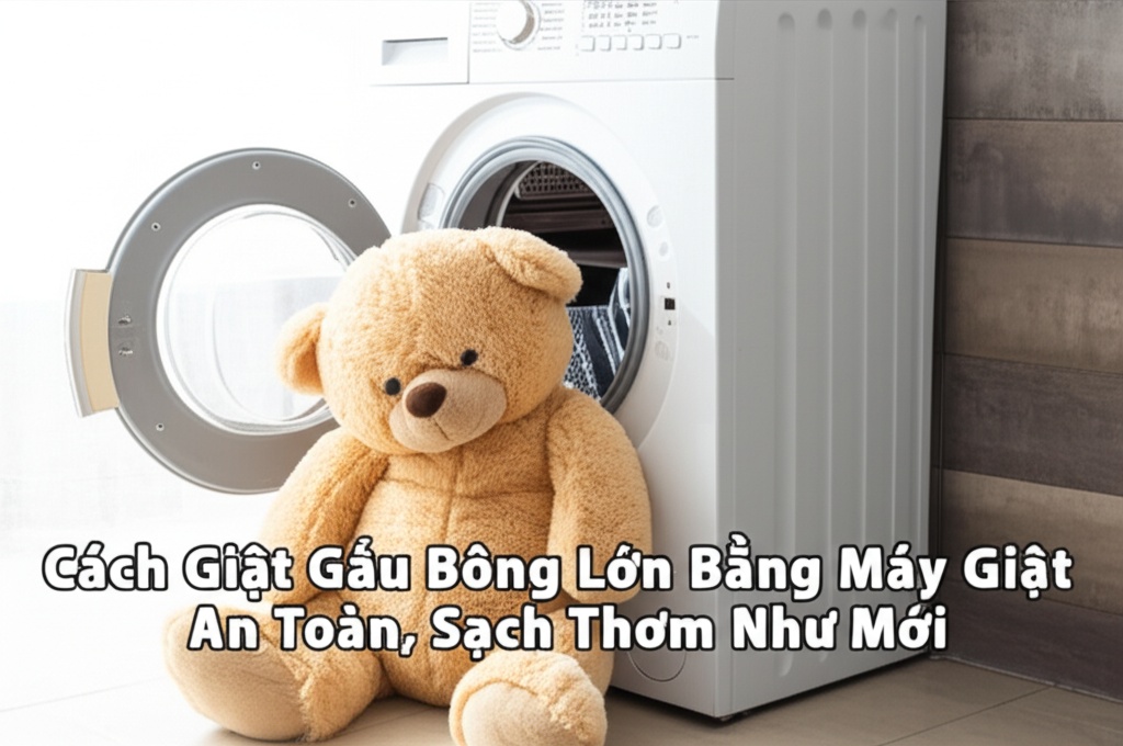 Hình minh họa cho bài viết: Cách Giặt Gấu Bông Lớn Bằng Máy Giặt An Toàn, Sạch Thơm Như Mới