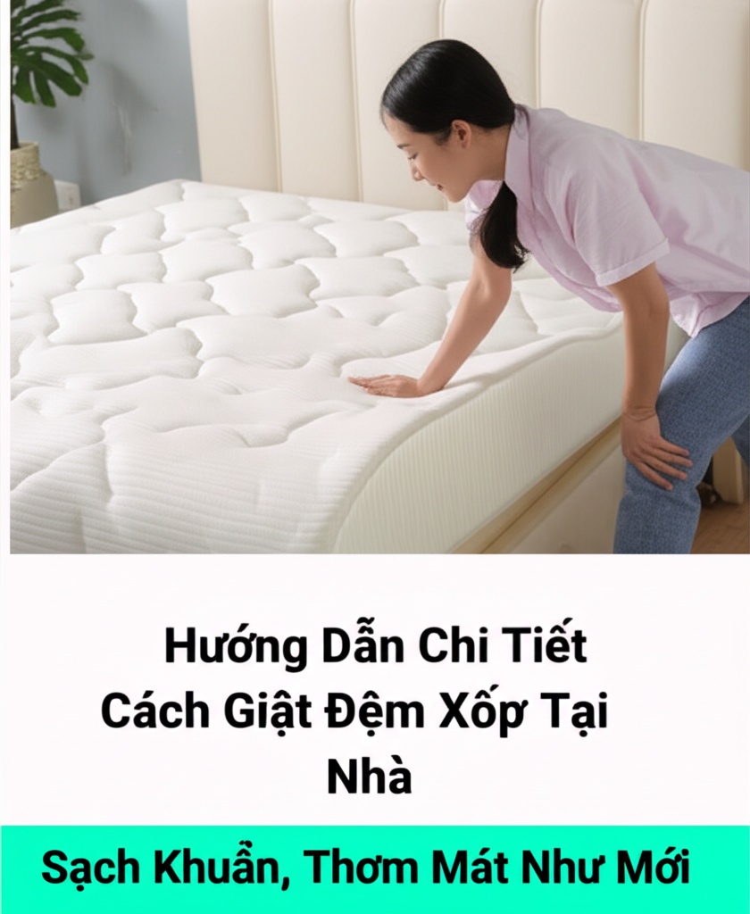 Hình minh họa cho bài viết: Hướng Dẫn Chi Tiết Cách Giặt Đệm Xốp Tại Nhà Sạch Khuẩn, Thơm Mát Như Mới