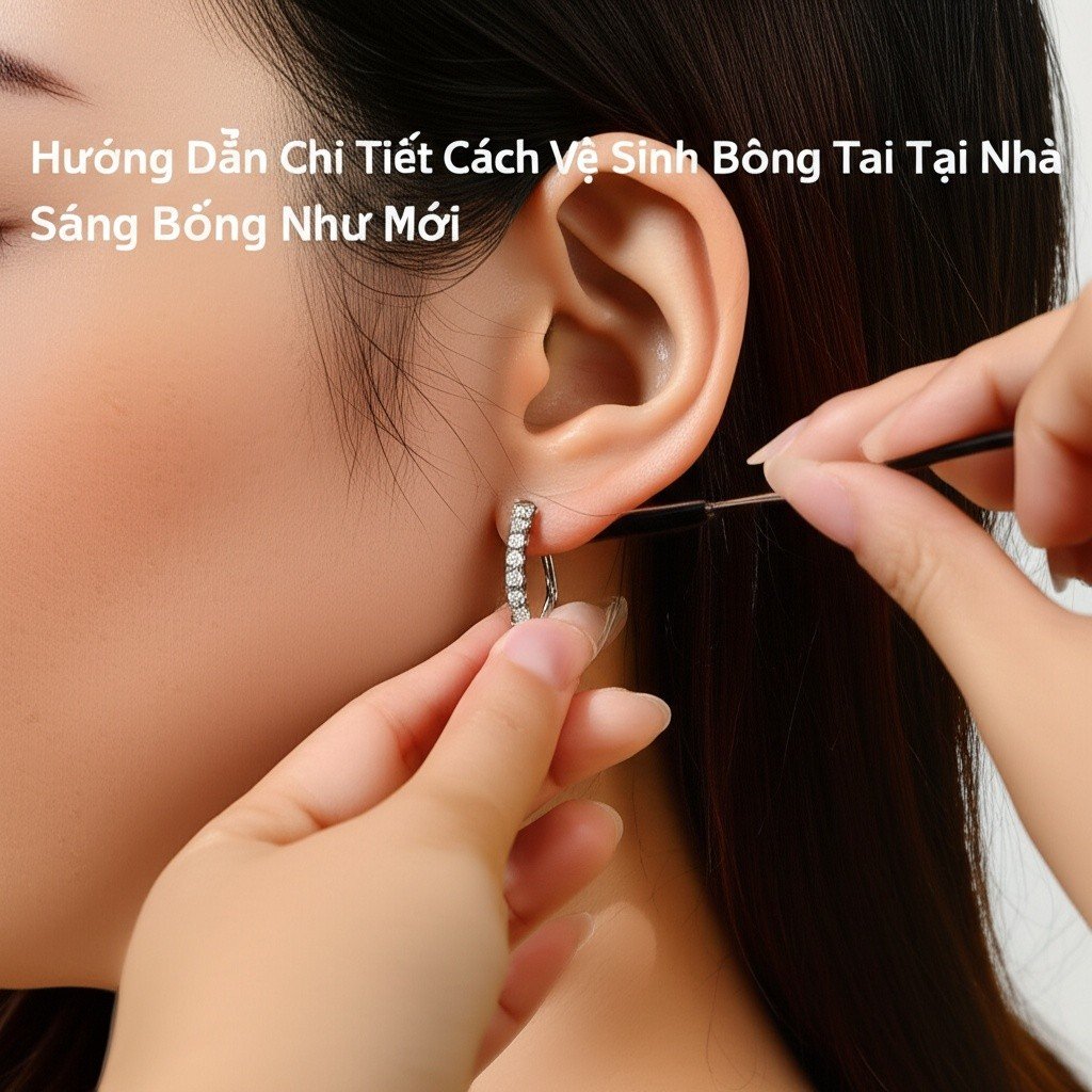 Hình minh họa cho bài viết: Hướng Dẫn Chi Tiết Cách Vệ Sinh Bông Tai Tại Nhà Sáng Bóng Như Mới