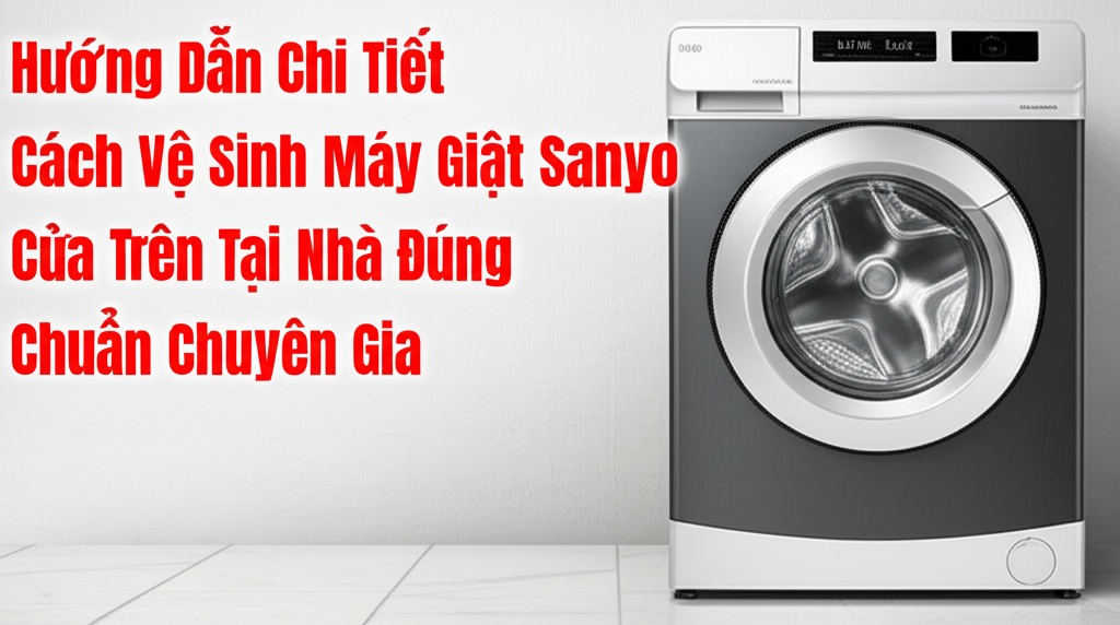 Hình minh họa cho bài viết: Hướng Dẫn Chi Tiết Cách Vệ Sinh Máy Giặt Sanyo Cửa Trên Tại Nhà Đúng Chuẩn Chuyên Gia
