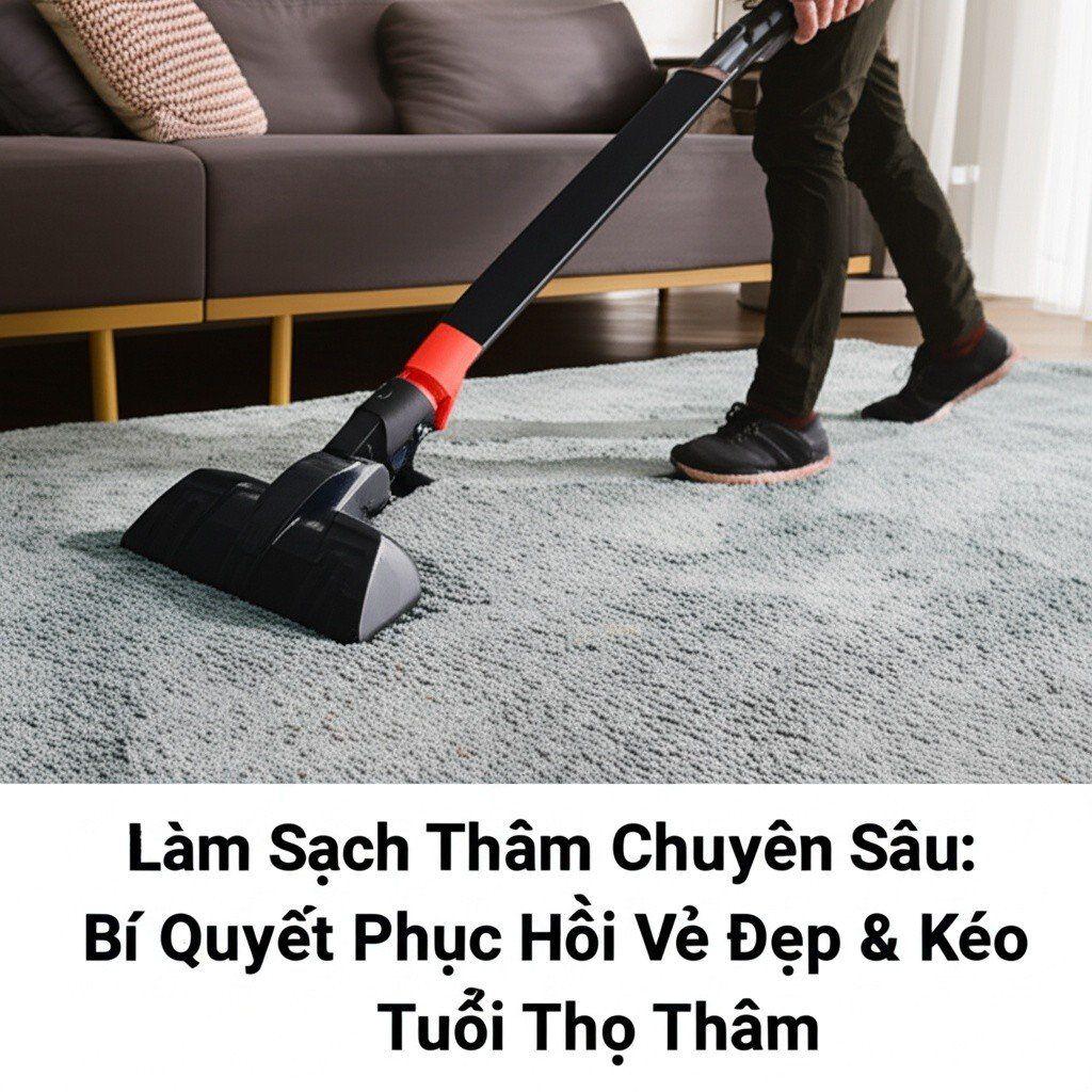 Hình minh họa cho bài viết: Làm Sạch Thảm Chuyên Sâu: Bí Quyết Phục Hồi Vẻ Đẹp & Kéo Dài Tuổi Thọ Thảm
